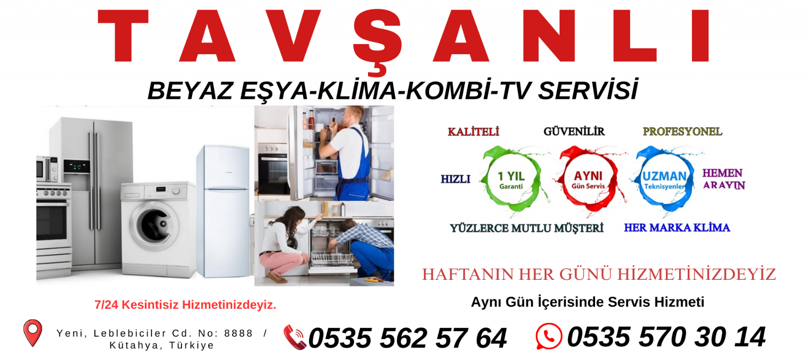 Tavşanlı Beyaz Eşya Servisi